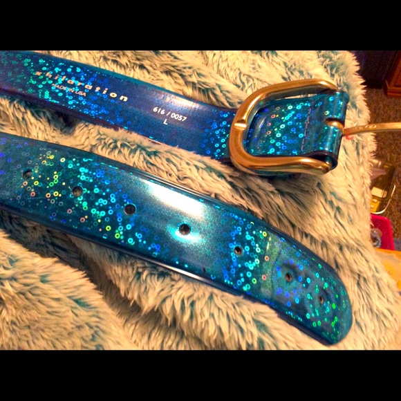 Kmart Accessories Holographic Belt Kmart L Wxtra Holes Punchd Rare